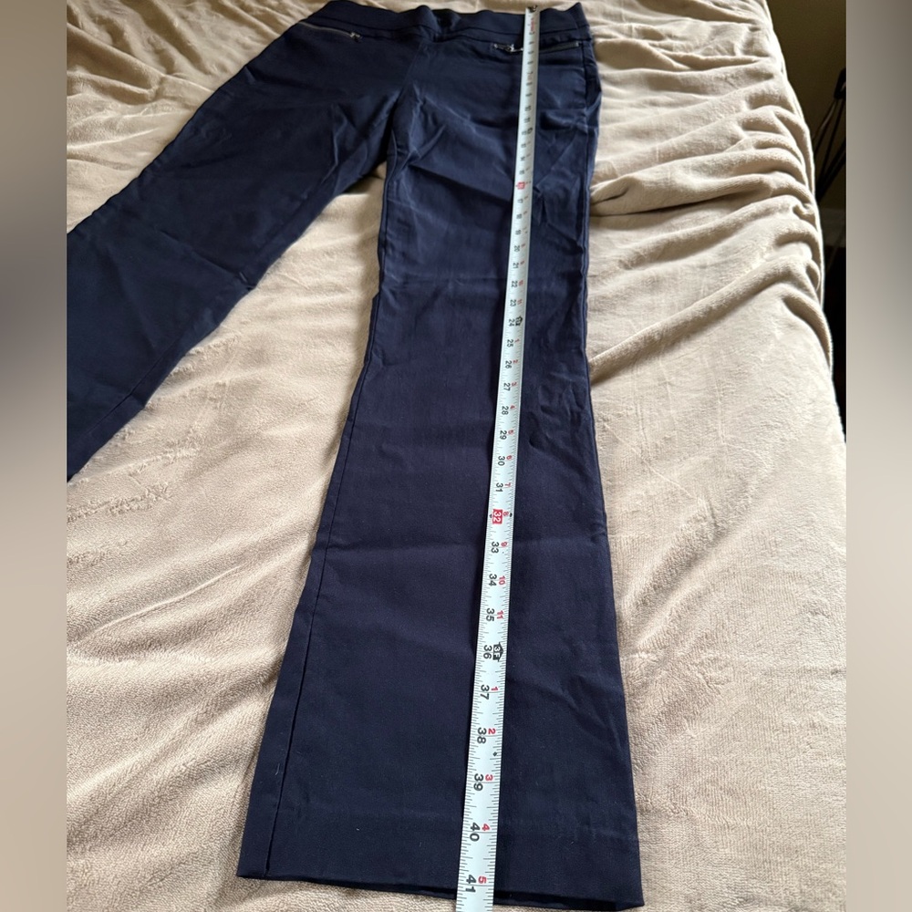 Elegant Navy Boot Cut Pants - Picture 2 of 3